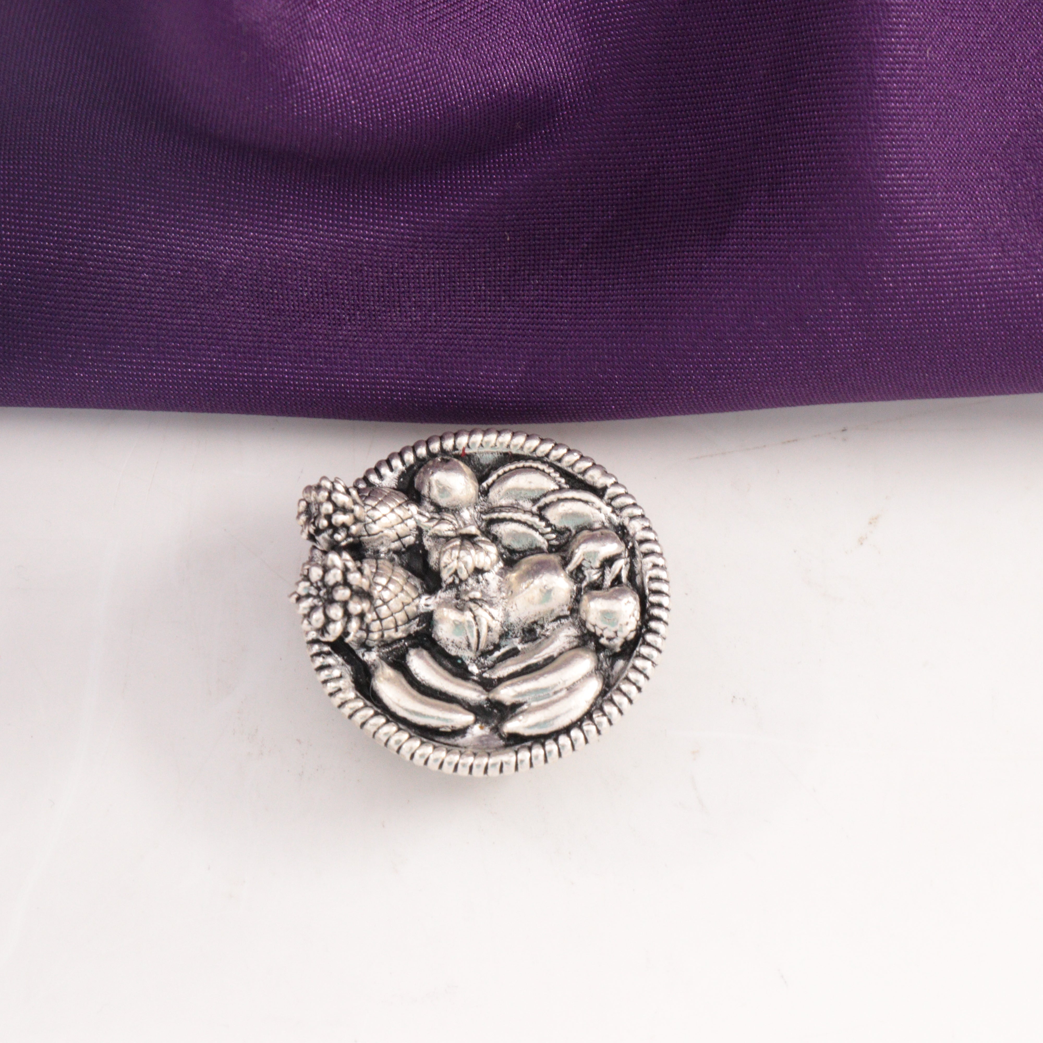 925 Silver 3D Fruit Basket Articles Idols AI-1344