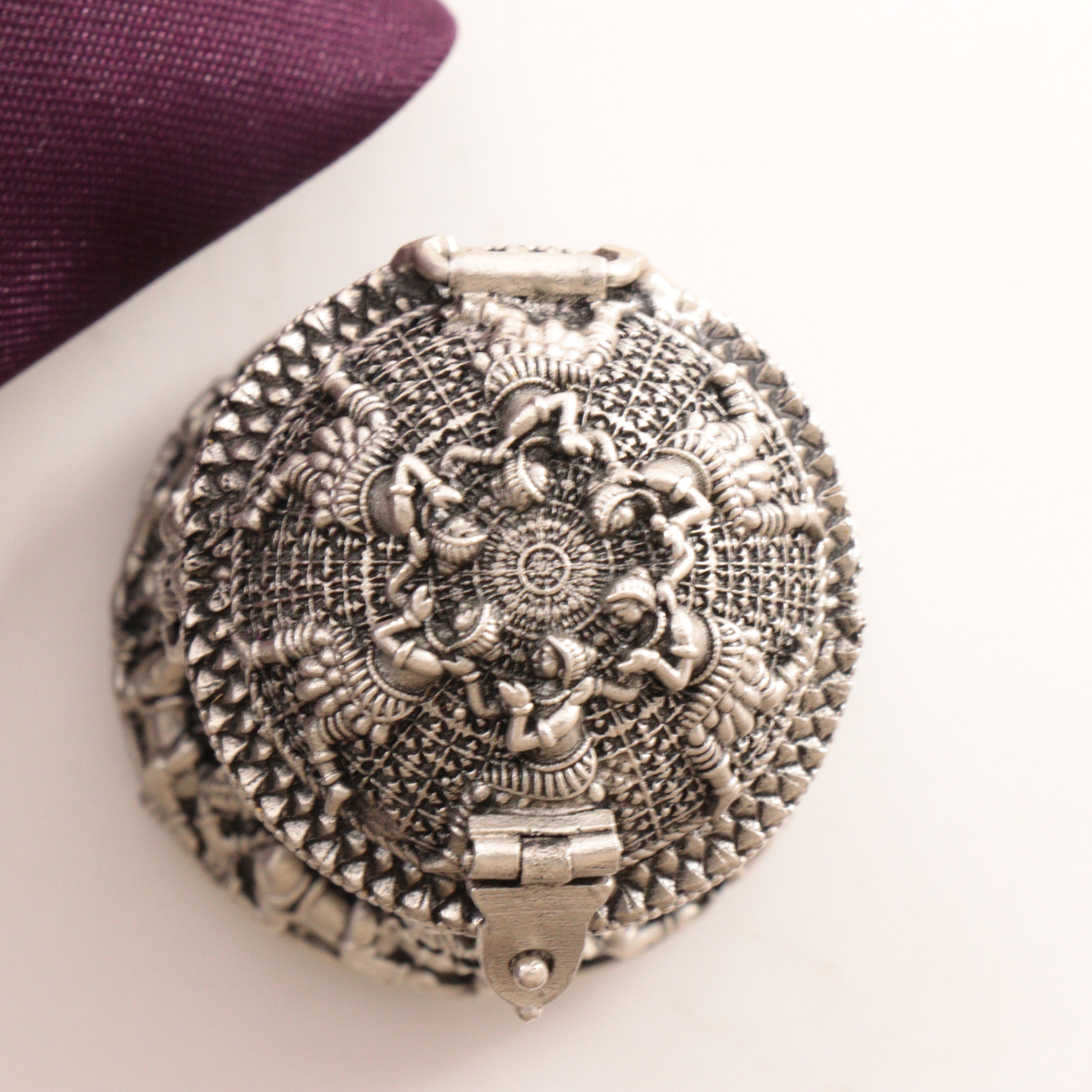 925 Silver 3D Lakshmi Kumkum Box Articles Idols AI-1471