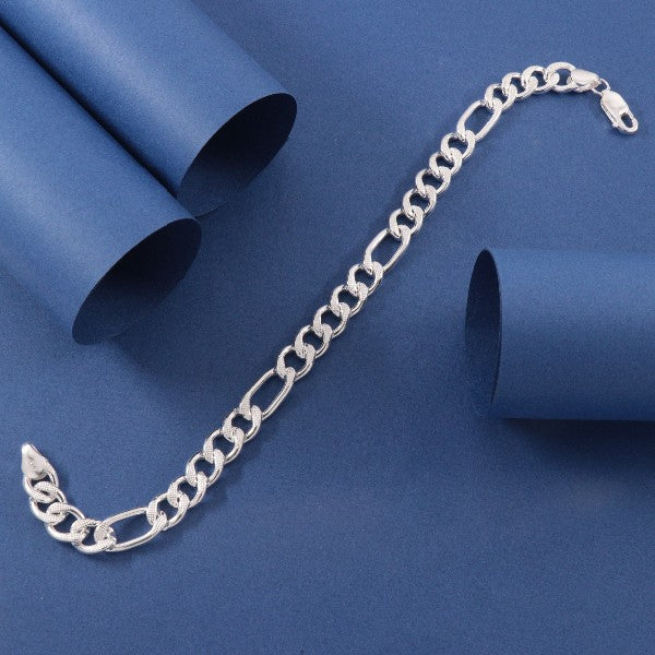 925 silver Kularanjan men bracelet MB-246 weighing 21g with 22cm length displayed on a blue background.