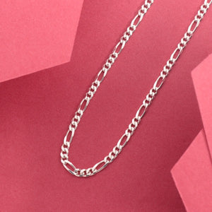 925 Silver Bankimchandra Kids Chain KC-55 - 11g, 39cm length, 925 purity - elegant design against a red background