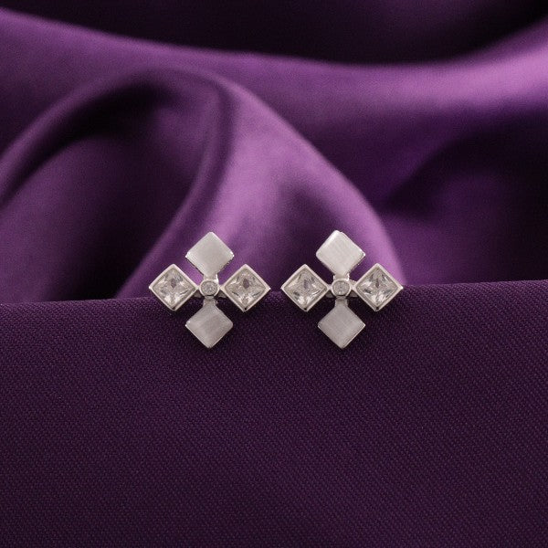 925 Silver flower Women Studs STD-296