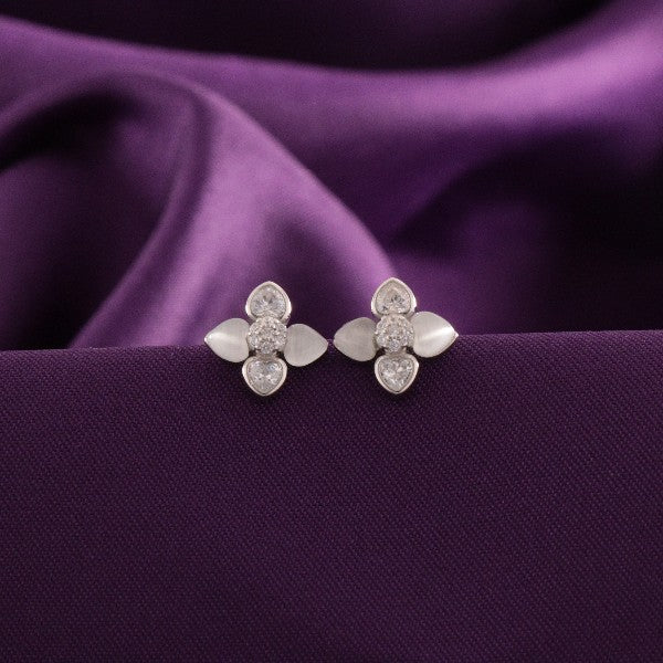925 Silver flower Women Studs STD-295