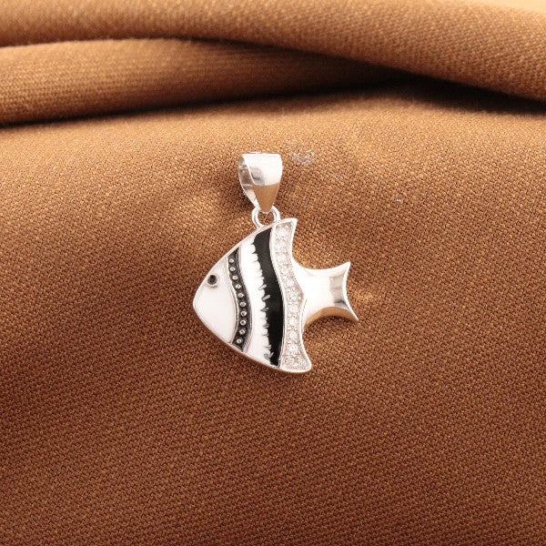 925 Silver Women Black Fish Pendant Women Pendant WP-74