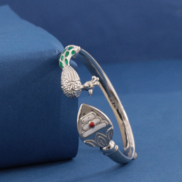 925 Silver vel and Peacock Kids Kada KKD-116