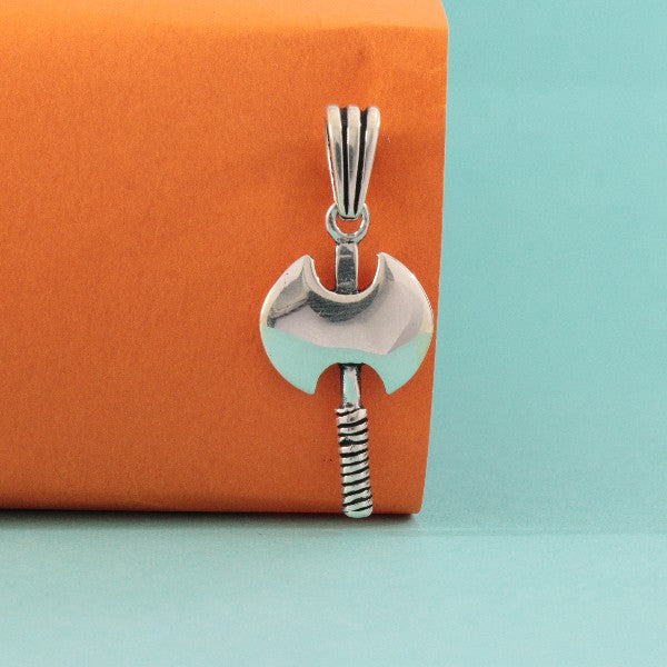 925 Silver Oxidized Double Headed Axe Men Pendant MP-88