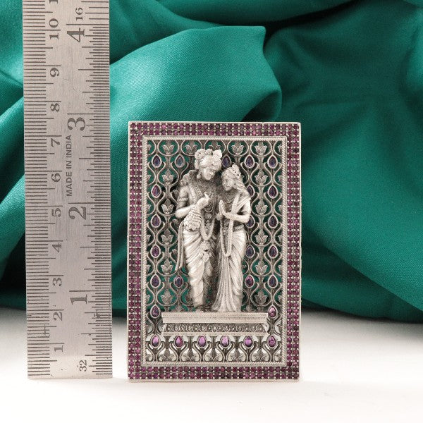 925 Silver 2D Radha Krishna Frame Articles Idols AI-1445