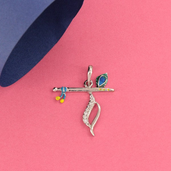 925 Silver Krishna Flute God Pendant GP-200