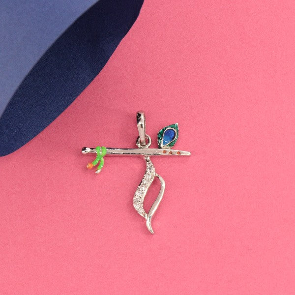 925 Silver Krishna Flute God Pendant GP-198