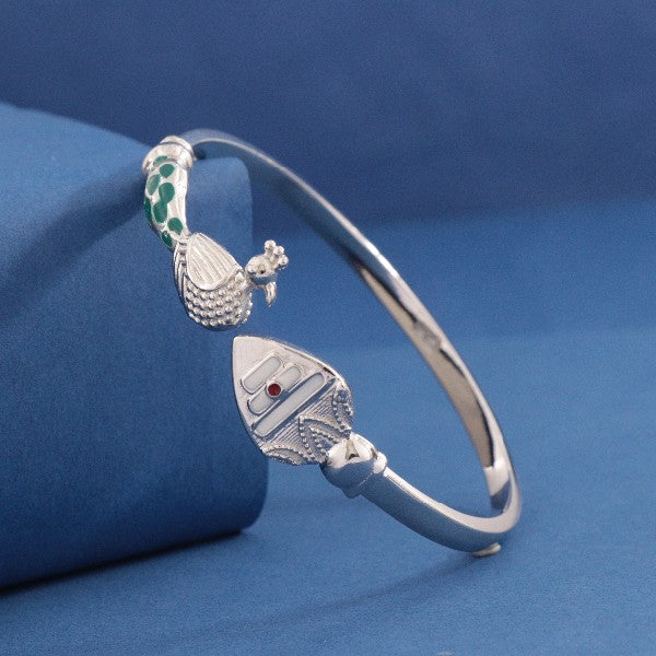 925 Silver Vel and Peacock Women Kada WKD-207