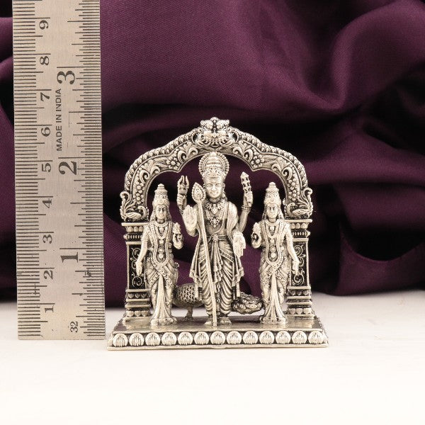 925 silver 3D Murugar family idols, 95g, 6cms long, purity 925, decorative family articles, religious statues with measurement scale