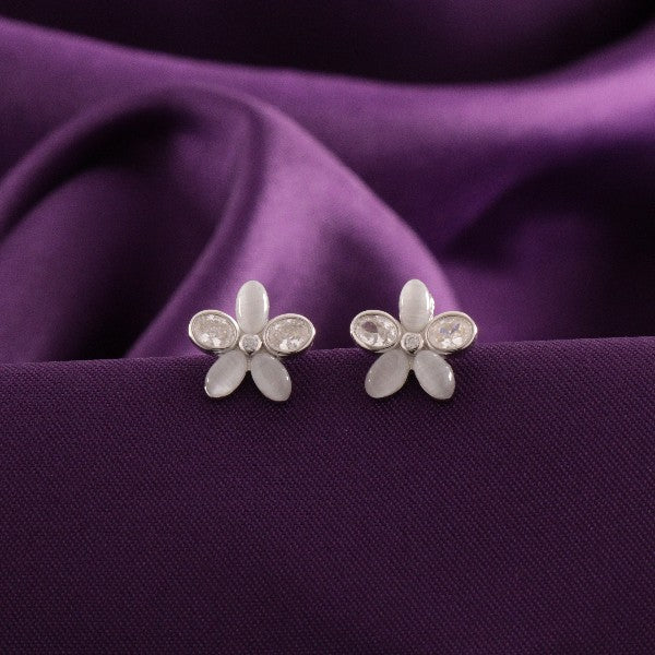 925 Silver Flower Women Studs STD-300