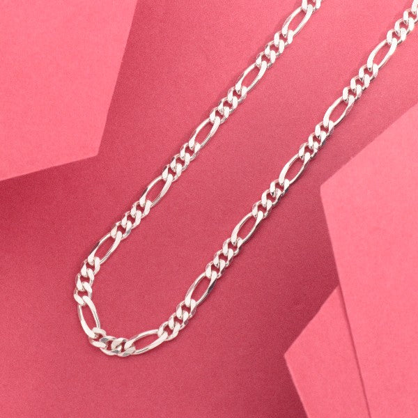 925 Silver Kanad Kids Chain KC-56, 38cm, 14g, Purity 925, with elegant design on a pink background. Perfect jewelry for kids.