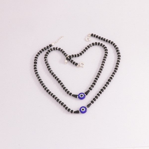 925 Silver Black Beats Women Anklets ANK-213