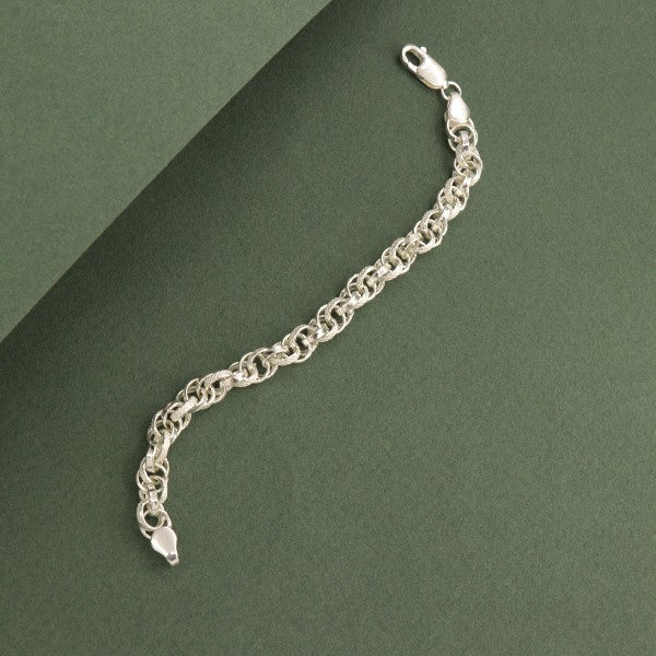 925 Silver Anuha Kids Bracelet KB-183, 16cm long, 6g weight, on a green background