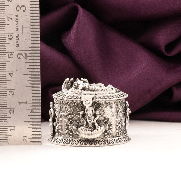 925 Silver 3D Vishnu Lakshmi Kumkum Box Articles Idols AI-1472