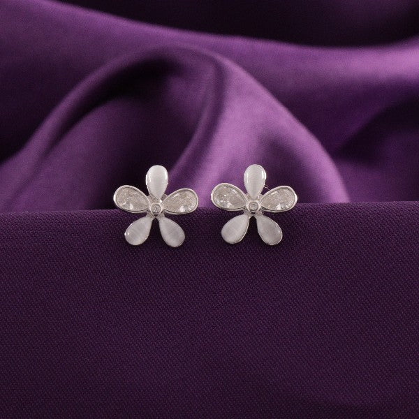 925 Silver Flower Women Studs STD-301