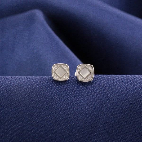 925 Silver Square Kids Studs KS-216