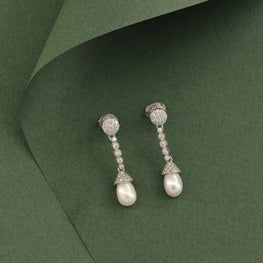 925 Silver Pearl Women Danglers DAN-121 - P S Jewellery