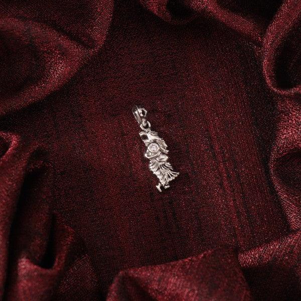 925 Silver Ganesha God Pendant GP-114 with intricate details on maroon fabric, 2g weight, highlighting the purity of 925 silver