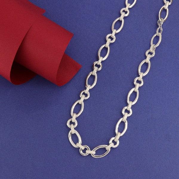 925 Silver Vidyacharan Kids Chain KC-49, 42 cms, weight 13g, purity 925, on a blue background with red cloth.