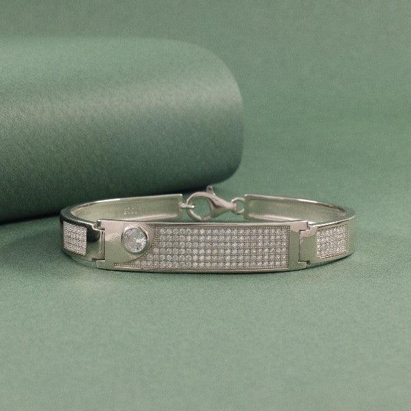 925 Silver Rajanya Men Kada MKD-169, Weight 20g, Openable, 925 Purity, Sleek Design, Silver Bracelet for Men