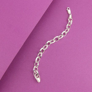 925 silver kids bracelet KB-161 with 17cm length on a pink background