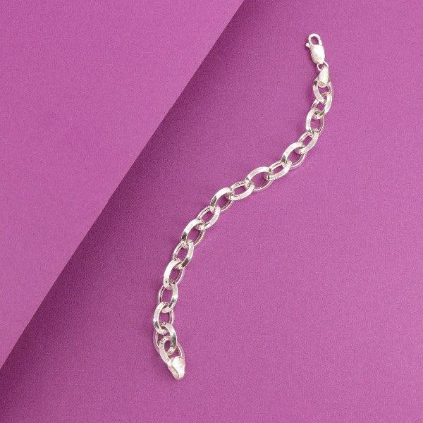 925 silver kids bracelet KB-161 with 17cm length on a pink background