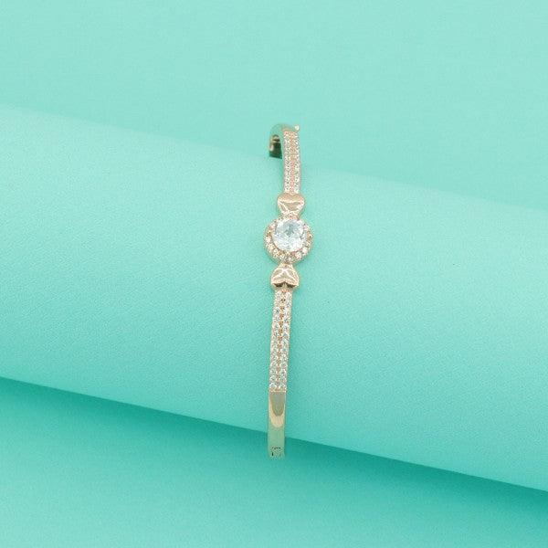 925 silver Aditha women's kada WKD-143 weighing 11g with a bangle size of 2.4 and purity of 925 displayed on a blue background