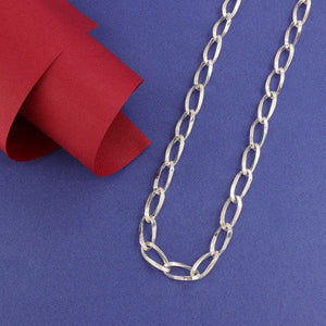 925 Silver Drupad Kids Chain KC-48, 41cm long, 11g, pure 925 silver chain for children on a blue and red background.