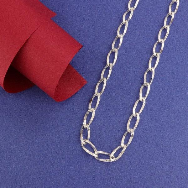 925 Silver Drupad Kids Chain KC-48, 41cm long, 11g, pure 925 silver chain for children on a blue and red background.