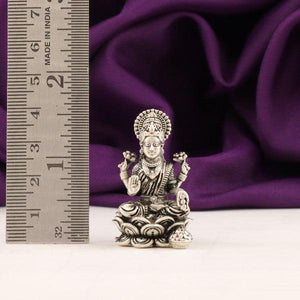925 silver 3D Mahalakshmi idol weighing 39g and 4cm tall, shown next to a ruler for size comparison.