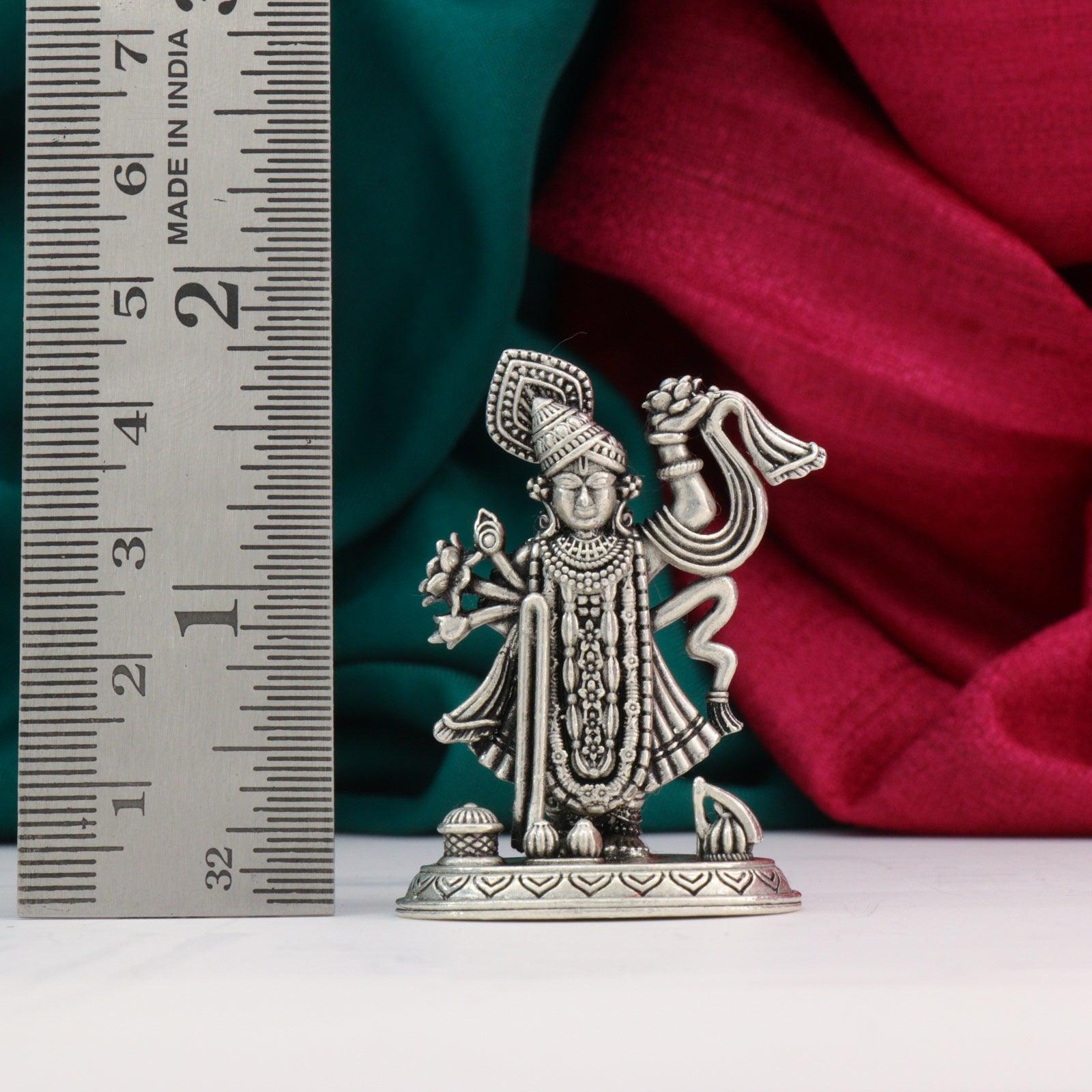 925 Silver 3D Shrinathji Idol - 33g, 4.5cm in Height, Purity 925 with Detailed Craftsmanship
