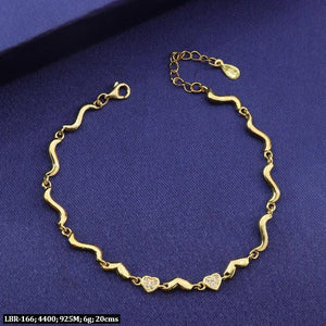 925 silver Shaswati women bracelet LBR-166, 6g, 20cm length, with heart-shaped accents.