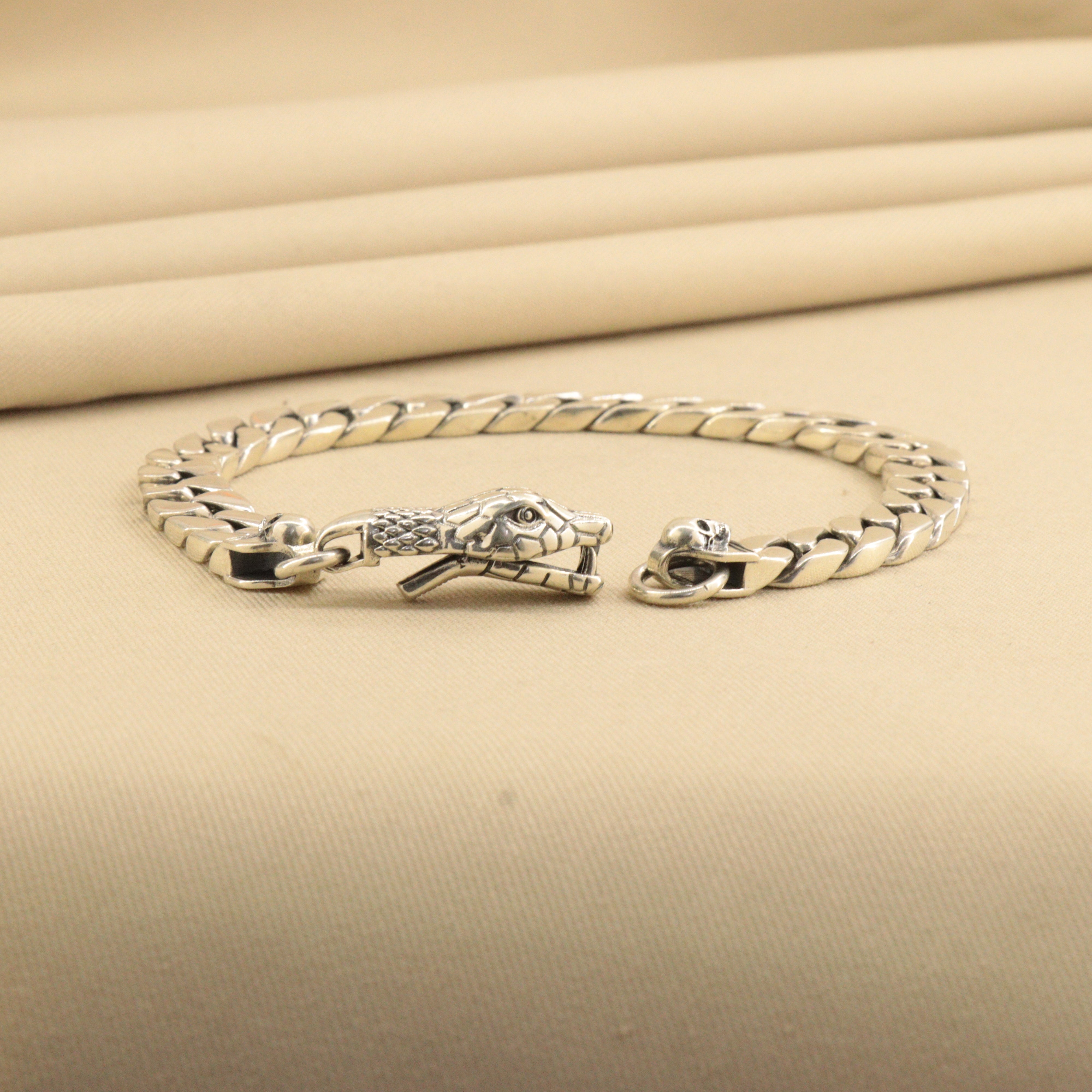 925 Silver Snake Men Bracelet MB-275