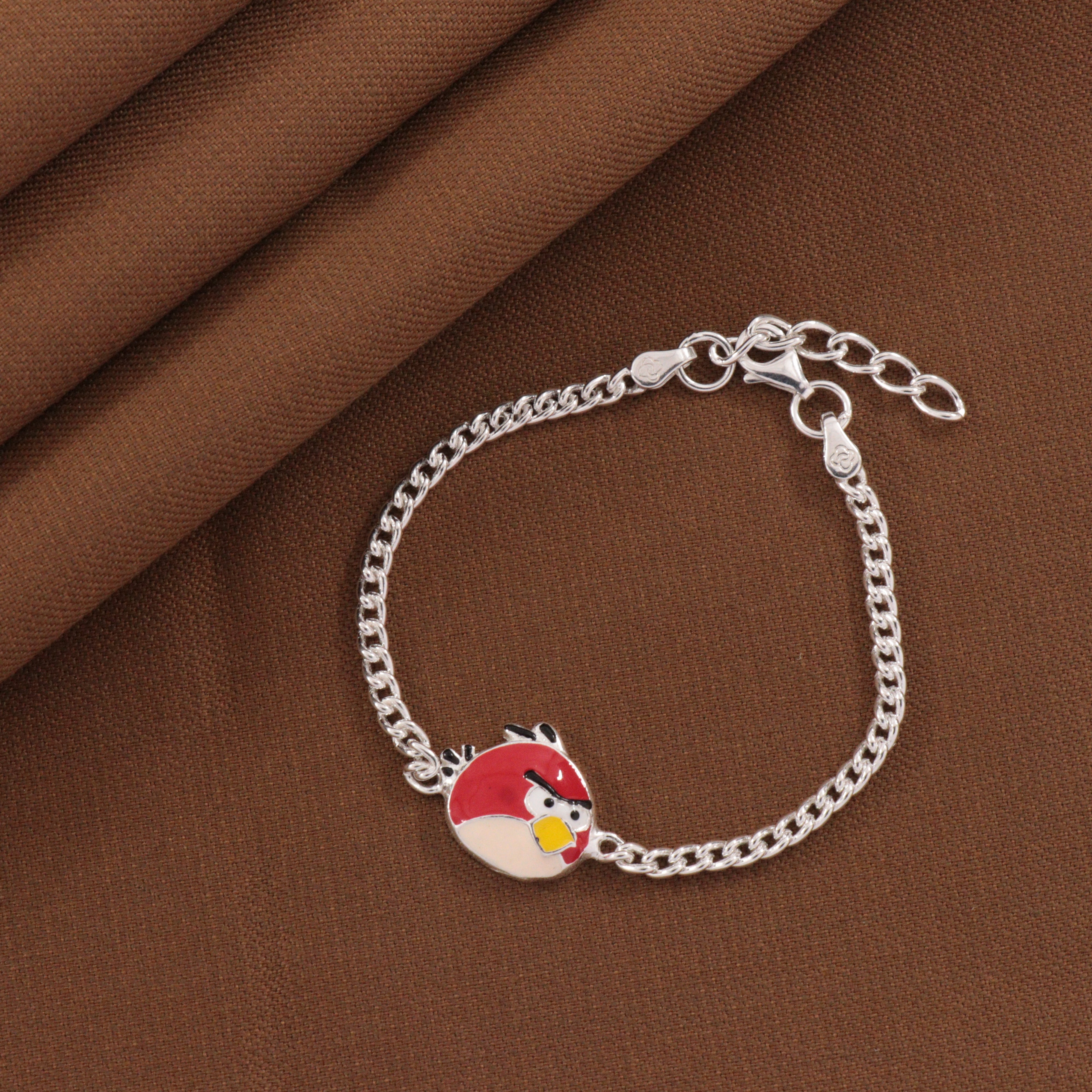 925 Silver Angry Bird Kids Bracelet KB-247