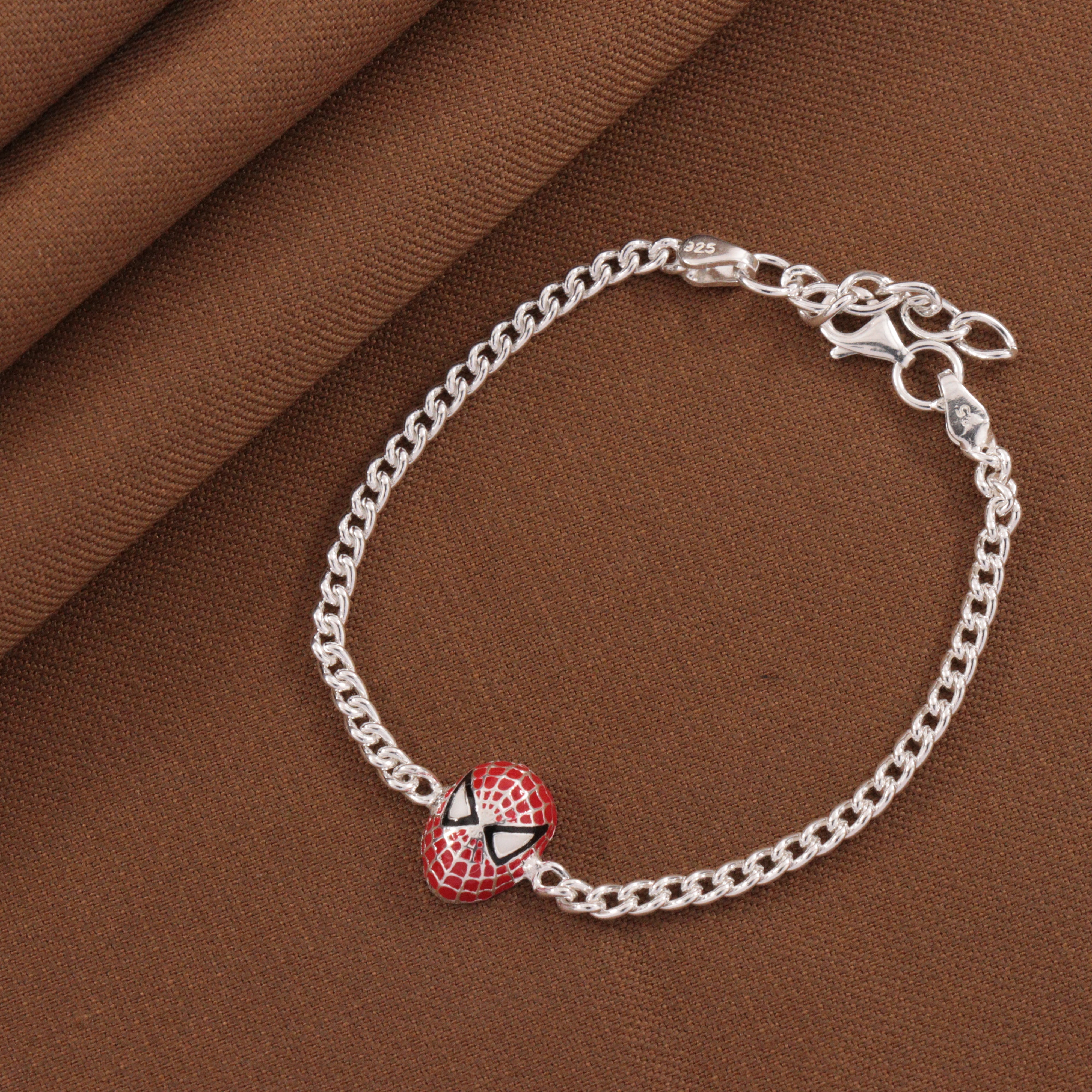 925 Silver Spiderman Kids Bracelet KB-242