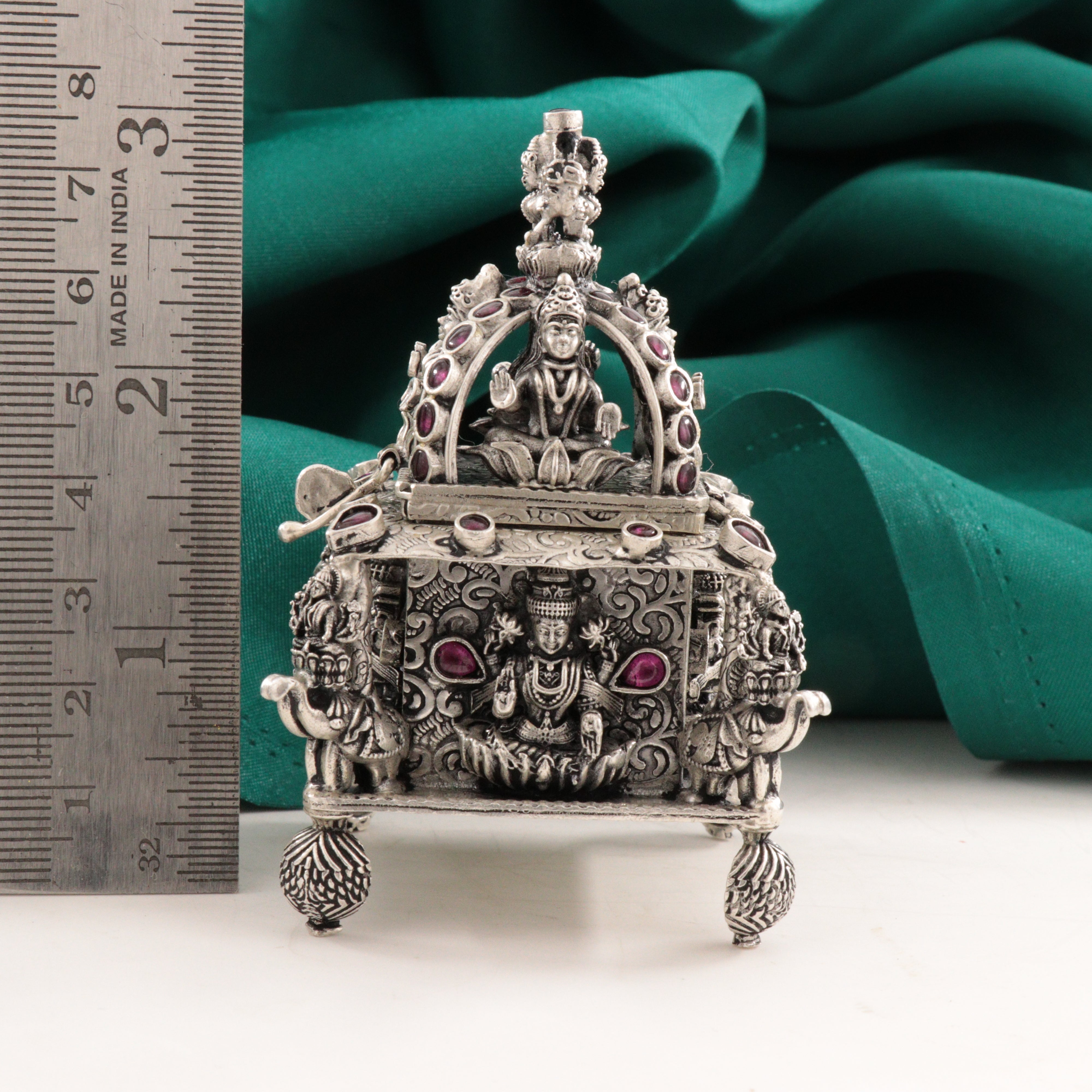 925 Silver 3D  Lakshmi  Kumkum Box Articles Idols AI-1488