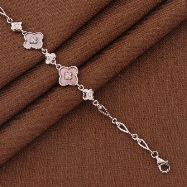 925 silver Ojaswini kids bracelet KB-230 with floral design, 18cm in length, perfect accessory for children.