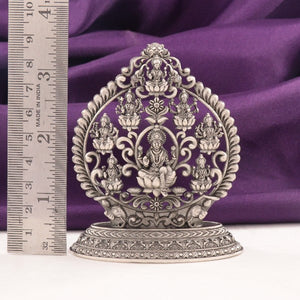 925 Silver Ashtalakshmi Idol AI-1359, 9cm tall, 86g weight, showcasing intricate detailing and 925 purity against purple fabric background.