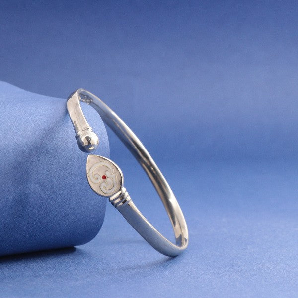 925 silver Om kids Kada KKD-68, 16g, 1.12 dimension openable bangle with Om design, pure 925 silver jewelry for children