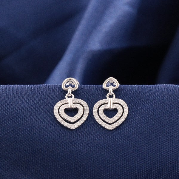 925 Silver Heart Women Danglers DAN-199