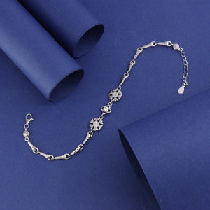 925 Silver Varuna Women's Bracelet LBR-359, 21cm Length, 7g Weight, Elegant Charm Design on Blue Background