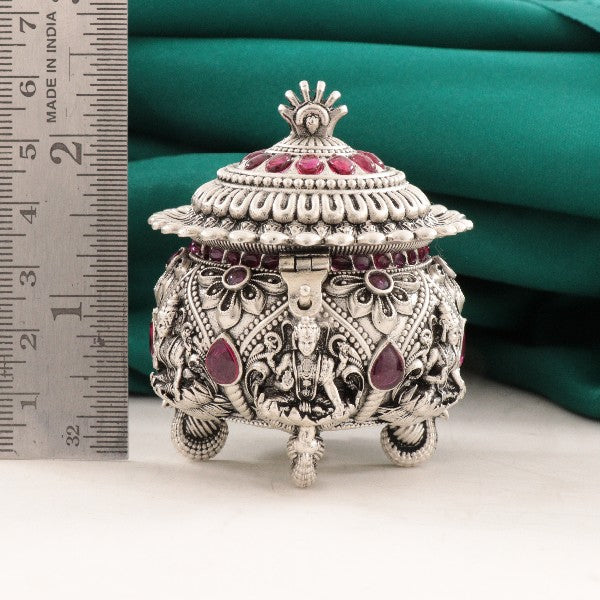 925 Silver 3D Lakshmi Kumkum Box Articles Idols AI-1482