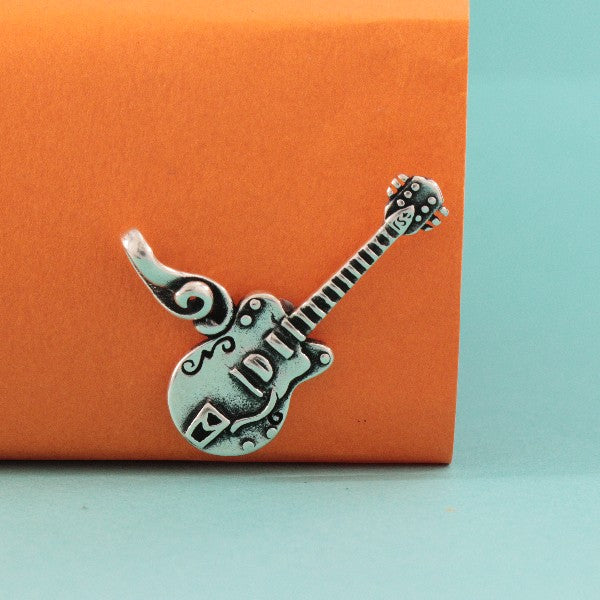 925 Silver Guitar Men Pendant MP-73