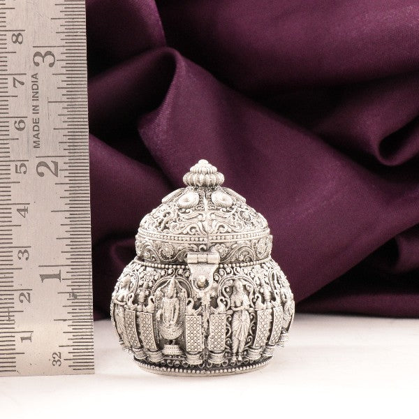925 Silver 3D Balaji Kumkum Box Articles Idols AI-1476