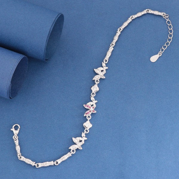 925 Silver Butterfly Women Bracelet LBR-404