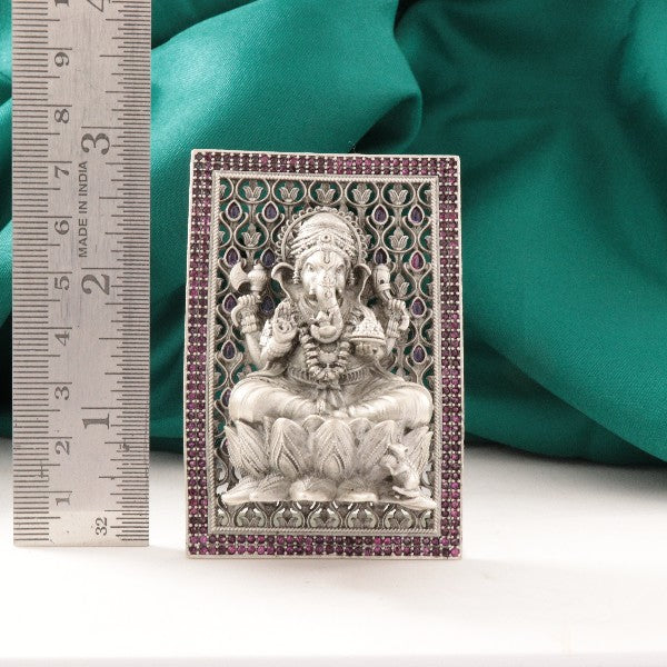 925 Silver 2D Ganesha Frame Articles Idols AI-1457