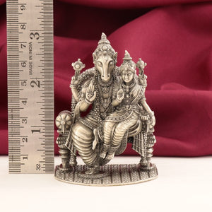 925 silver 3D Hayagreevar idol weighing 154g, 7.5cms in dimension, intricately designed and displayed next to a ruler for size reference