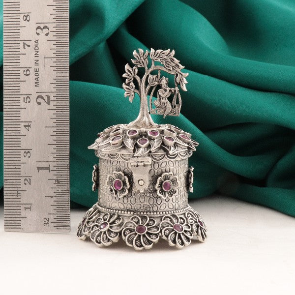 925 Silver 3D Krishna Kumkum Box Articles Idols AI-1481
