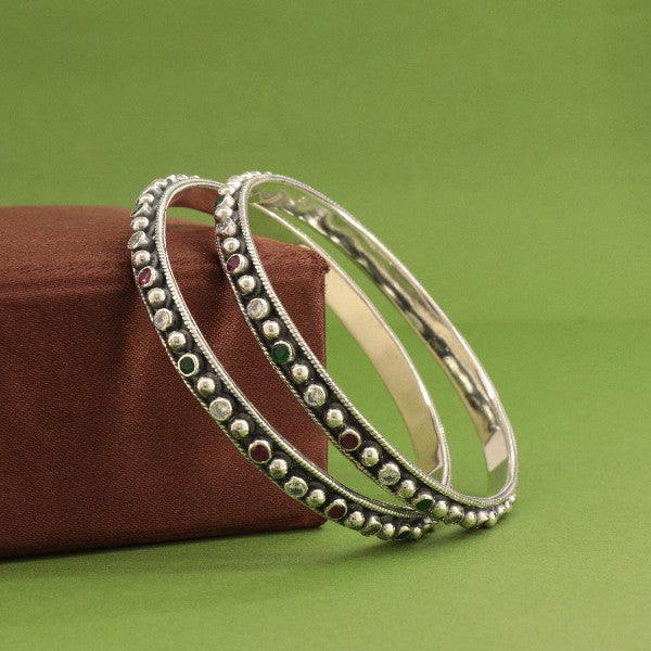 925 silver antique women bangles WB-59, 51g, 2.8 size, showcasing intricate design and craftsmanship